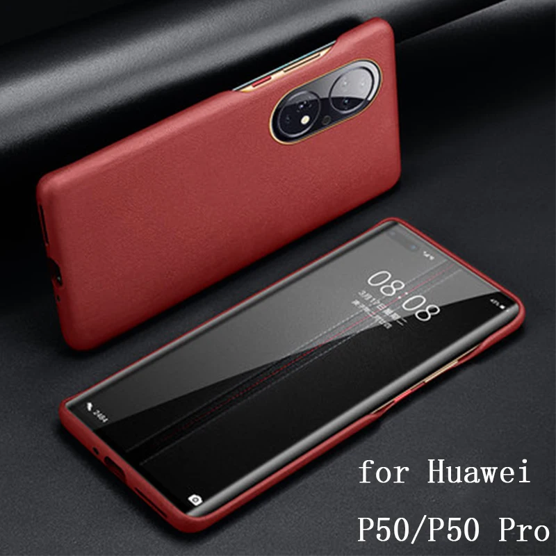 

Чехол из коровьей кожи для Huawei P50/P50 Pro, чехол-накладка из натуральной кожи для Huawei P50pro, оригинальный кожаный чехол