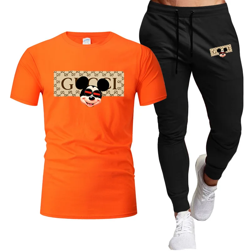 

Men's Casual Sportswear 2-piece Set Of New Fashion Men's Personality Printed Sports Short-sleeved T-shirt + Sports Casual Pants