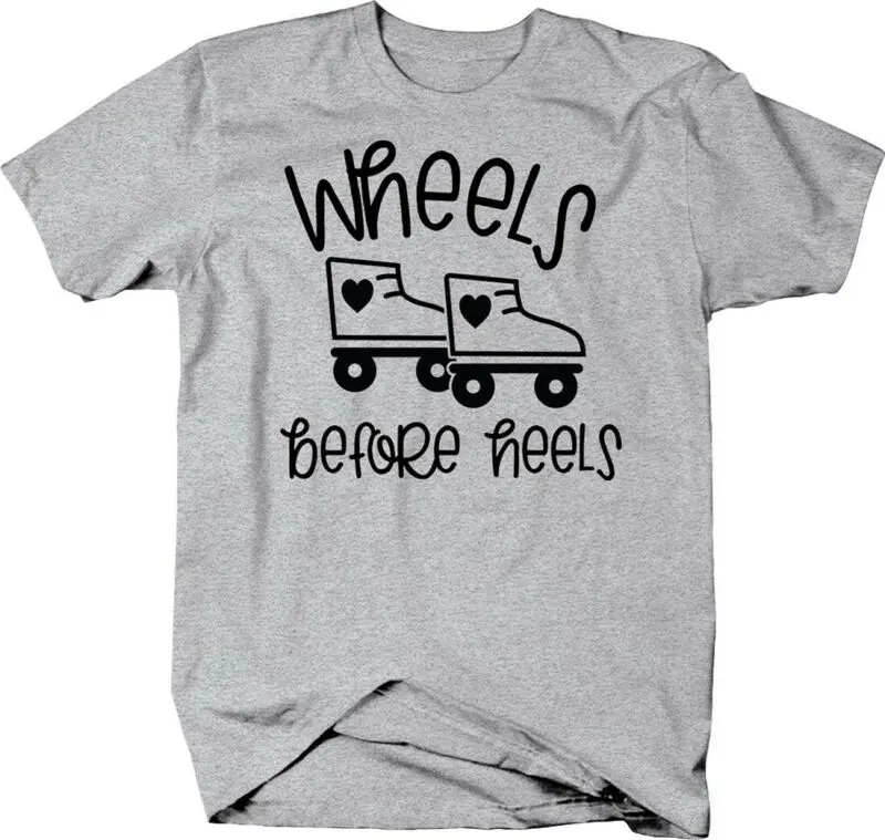 Колеса перед каблуком сердце роликовые коньки смешные спортивные Дерби футболки