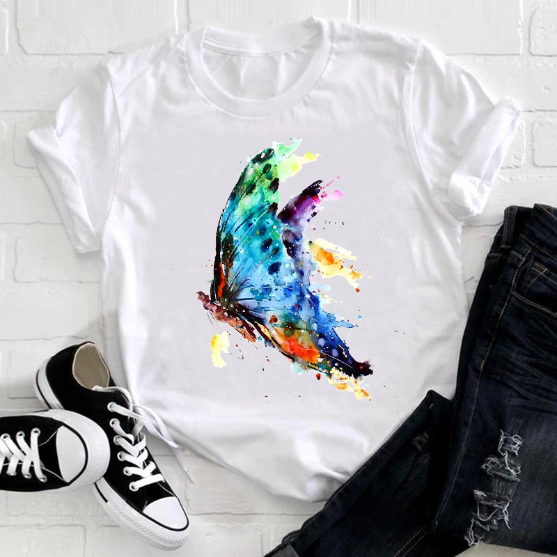

Women Clothing Watercolor 90s Animal Clothing Cute Short Sleeve Summer Clothes Print Tshirt Female Tee Top Graphic T-shirt