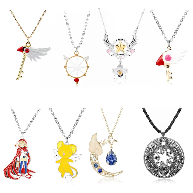 

Anime Jewelry Chain Necklace Card Captor Sakura Star Scepter Pendants&Necklaces Cartoon Charm Choker Women Girls Gift