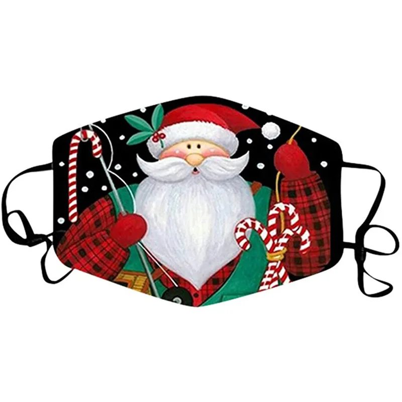 

1pc Adult Christmas Print Masks Mascarillas Industrial 3layer Face Mask Masque Noel mask Halloween Cosplay mask