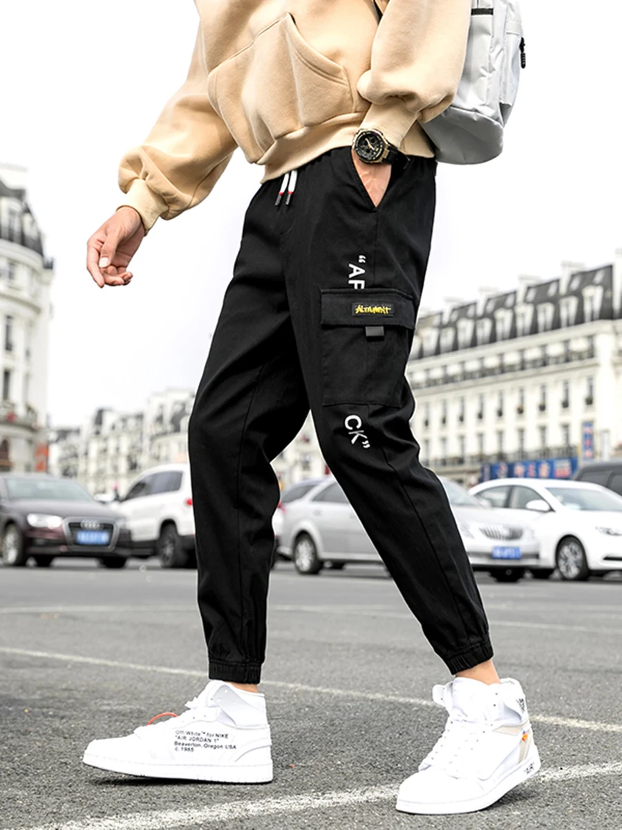 

Брюки-карго, комбинезон, мужские черные брюки с популярным логотипом, брюки для отдыха, мужские брюки джокер, брюки haroun