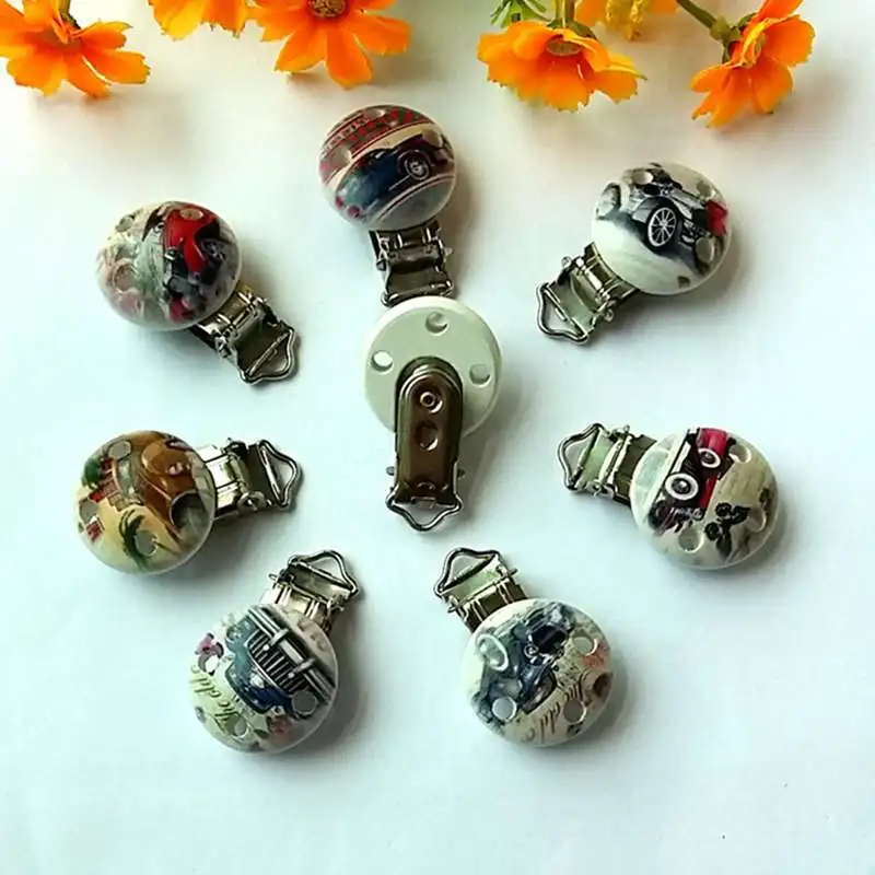 Набор из 5 металлических деревянных зажимов для детских сосок держатели с