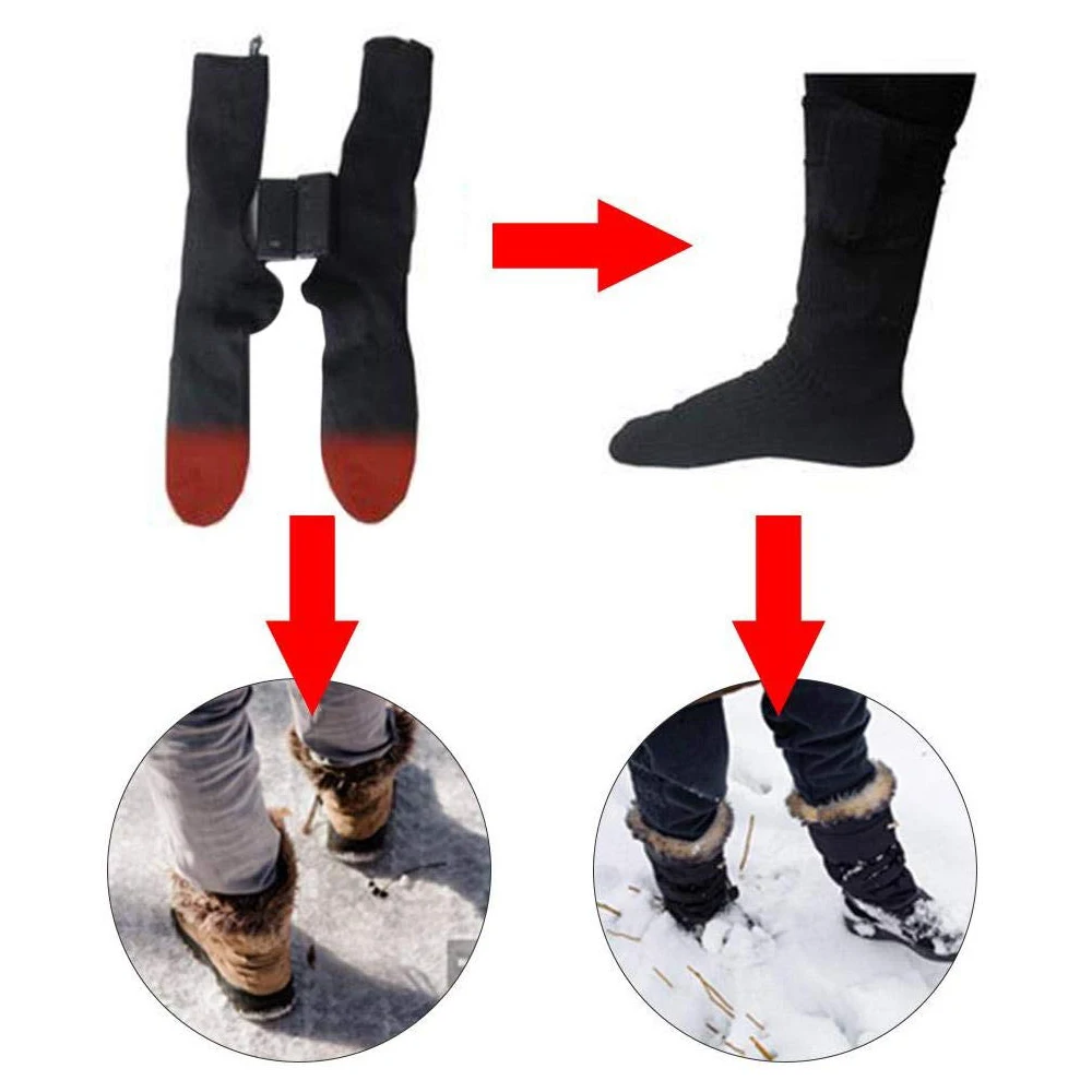 

Electric Socks Battery Heated Socks High Quality For Man Woman Outdoor Durable Soft Cotton Washable Lightweight Skiing Socks