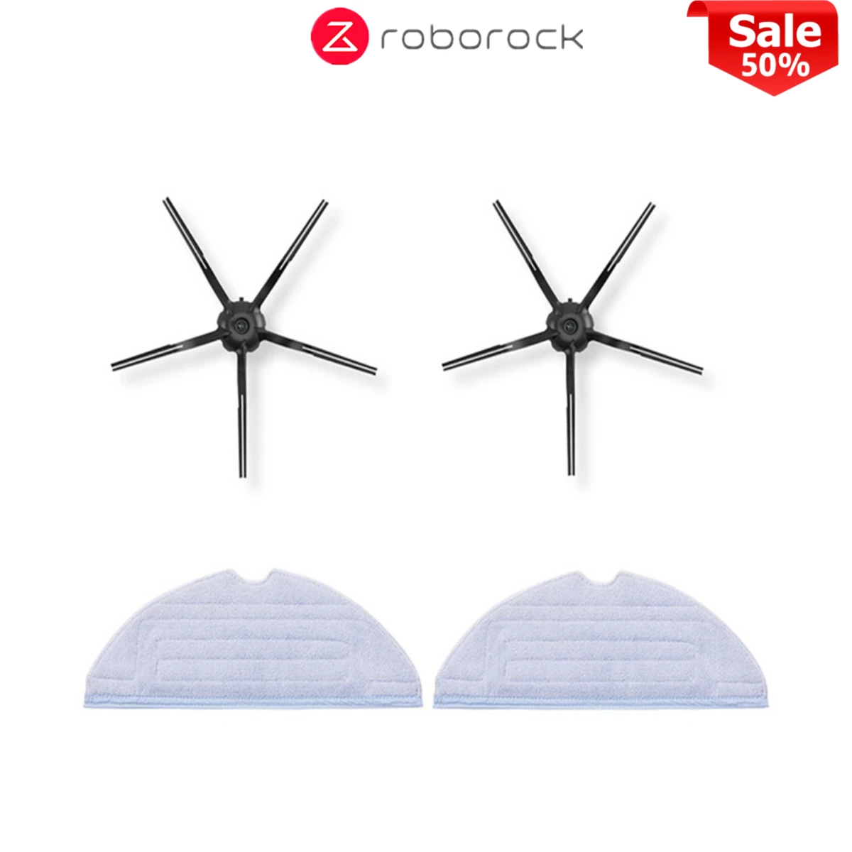 

Compatible product mop filter black pentagonal side brush cleaning kit affordable package, suitable for Roborock S7 S70 S75