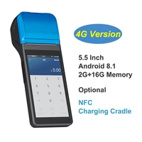 handheld android 8 1 pos terminal printer with 2gb 16gb bluetooth thermal receipt printer 4g wifi mobile order pos pda