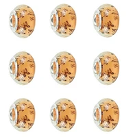 20pcs gold color butterfly murano charms large hole spacer beads for snake chain diy craft women pandora bracelet bangle jewelry