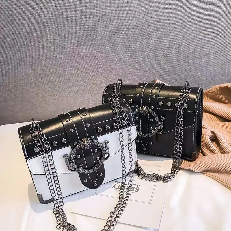 Женская Корейская сумка с заклепками в стиле панк женская модная через плечо из