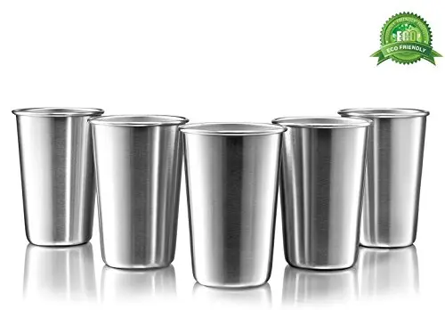 

Stainless Steel Pint Cups, Set of 5 16 oz free