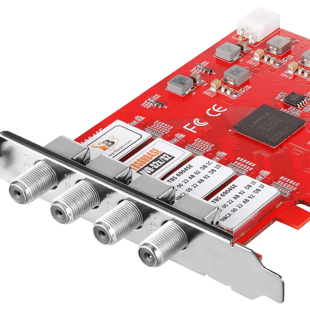 TBS6904se DVB-S S2 S2X четырехъядерный тюнер PCIe карта для просмотра и записи спутник FTA