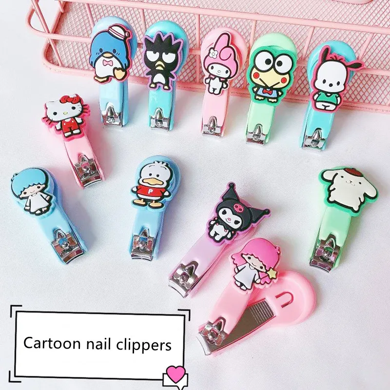 

Kawaii Sanriod Anime Peripheral Cartoon Cute Mymelody Kuromi Kitty Cinnamoroll Nail Clipper and Nail Knife Birthday Present