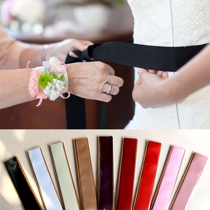 

New Satin Ribbon Long Belt Female Solid Waistband Leisure Belts For Lady Wedding Dress Women Sashes Dress Decoration Fashion