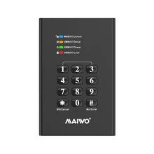 MAIWO Password External Hard Drive Enclosure 2TB HD Data Encrypted Case Kit