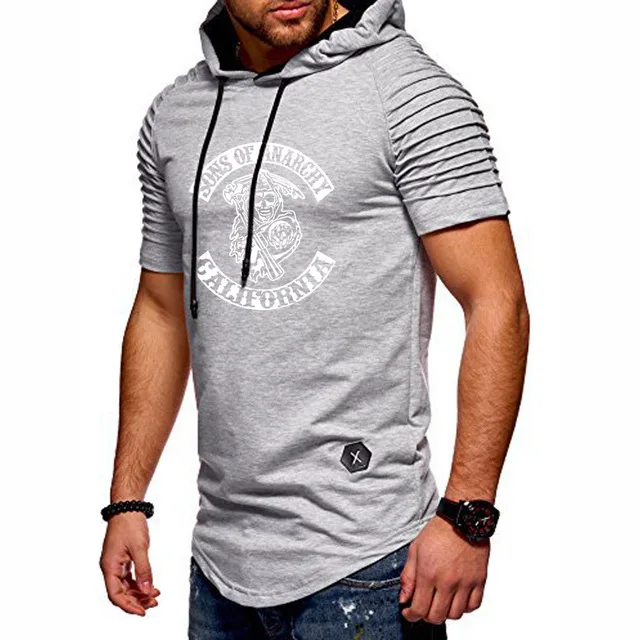 Футболка мужская летняя хлопковая со складками и принтом черепа | Автомобили