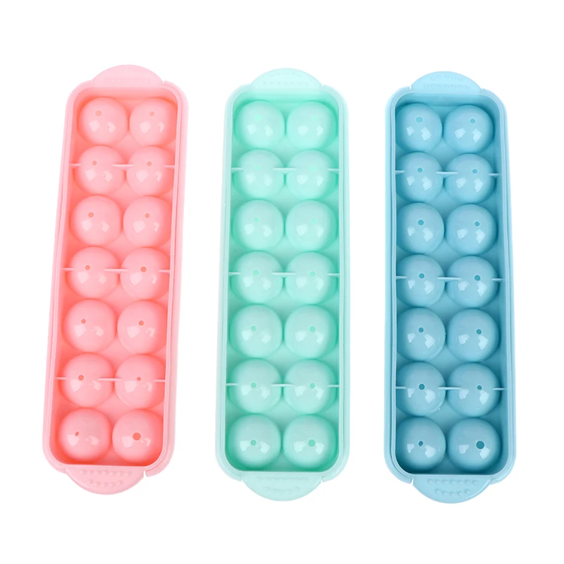 

1PC Plastic Molds Ice Tray 14 Grid 3D Round Ice Molds Home Bar Party Use Round Ball Ice Cube Makers Kitchen DIY Ice Cream Mould