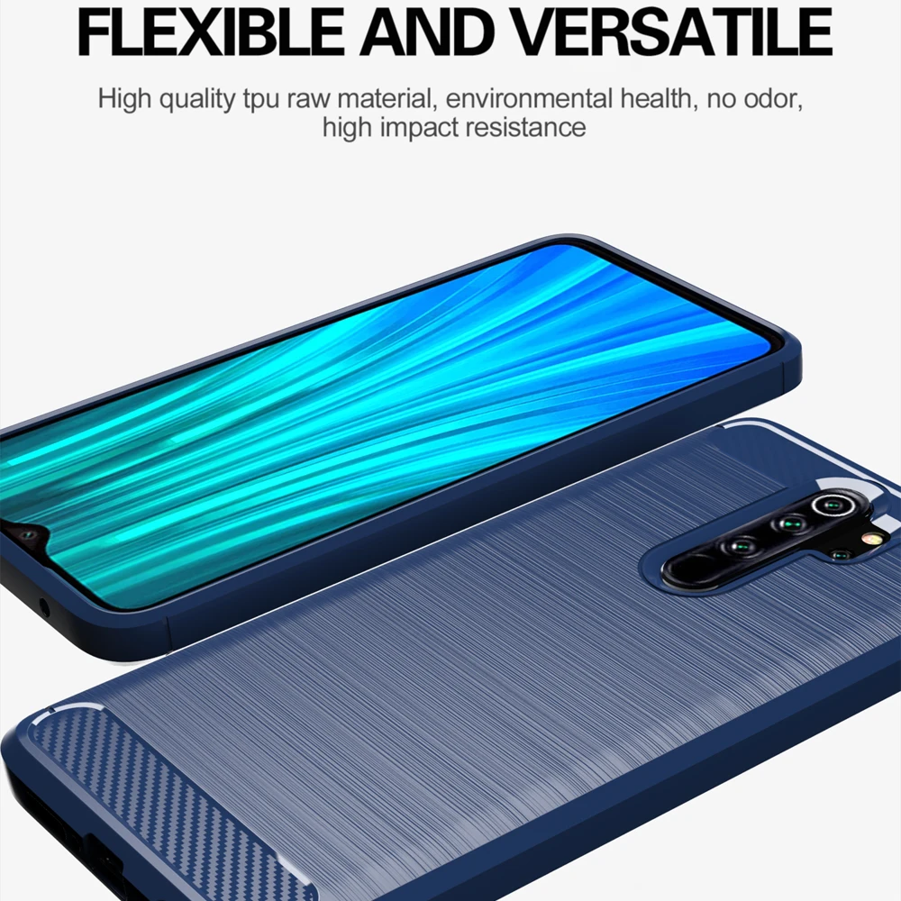 Carbon Fiber Texture Back Case For xiaomi Redmi note 8 7 Simple Brushed Silicone Cover pro back case |