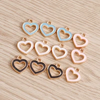 10pcs 1313mm romantic love heart pendants charms for necklaces earrings 4 color diy enamel charms jewelry accessories making