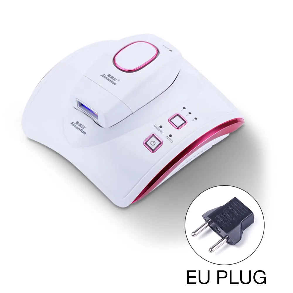 EU plug Профессиональная биполярная RF+ IPL лазерная Машинка для удаления волос, Перманентная безболезненная резная машина для удаления волос, натуральный линяющий эпилятор для женщин - Цвет: EU plug