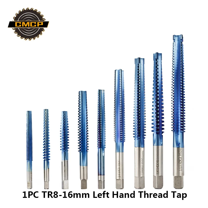 1 шт. HSS TR8-TR16mm для левосторонней машины винтовой кран с нано-синим покрытием, трапециевидный резьбовой кран для сверления металла, метрический винтовой кран, сверло