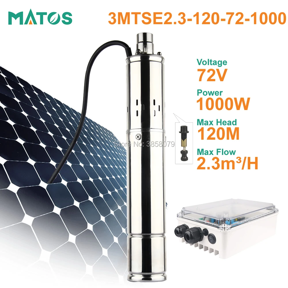 

max head 120m 24v 36v 48v 72v dc brushless stainless steel screw solar power submersible water pumping machine