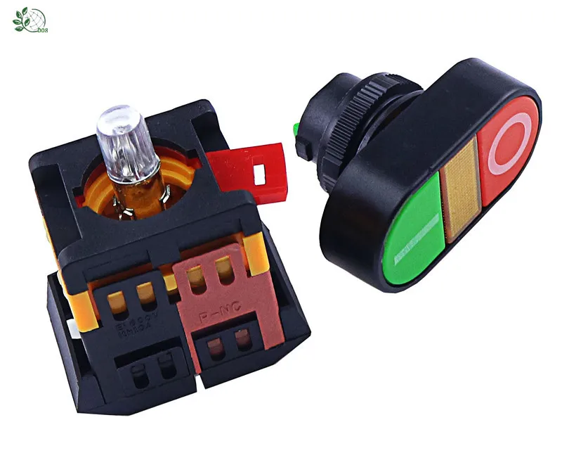 22mm 24V 36V 48V 110V 220V 380V ON/OFF старт/стоп 1 НЗ APBB 22N Мгновенный кнопочный переключатель с