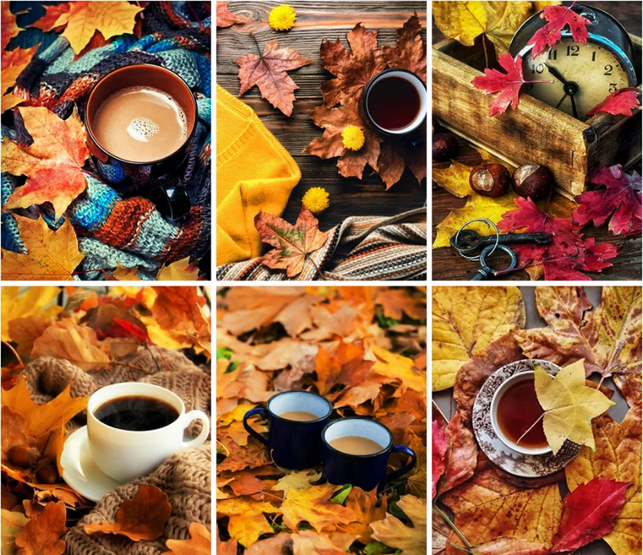 

5D Diamond Painting Kits Embroidery Coffee Full Round With AB Drill Landscape Cross Stitch Mosaic Rhinestone Art Home Decor Gift