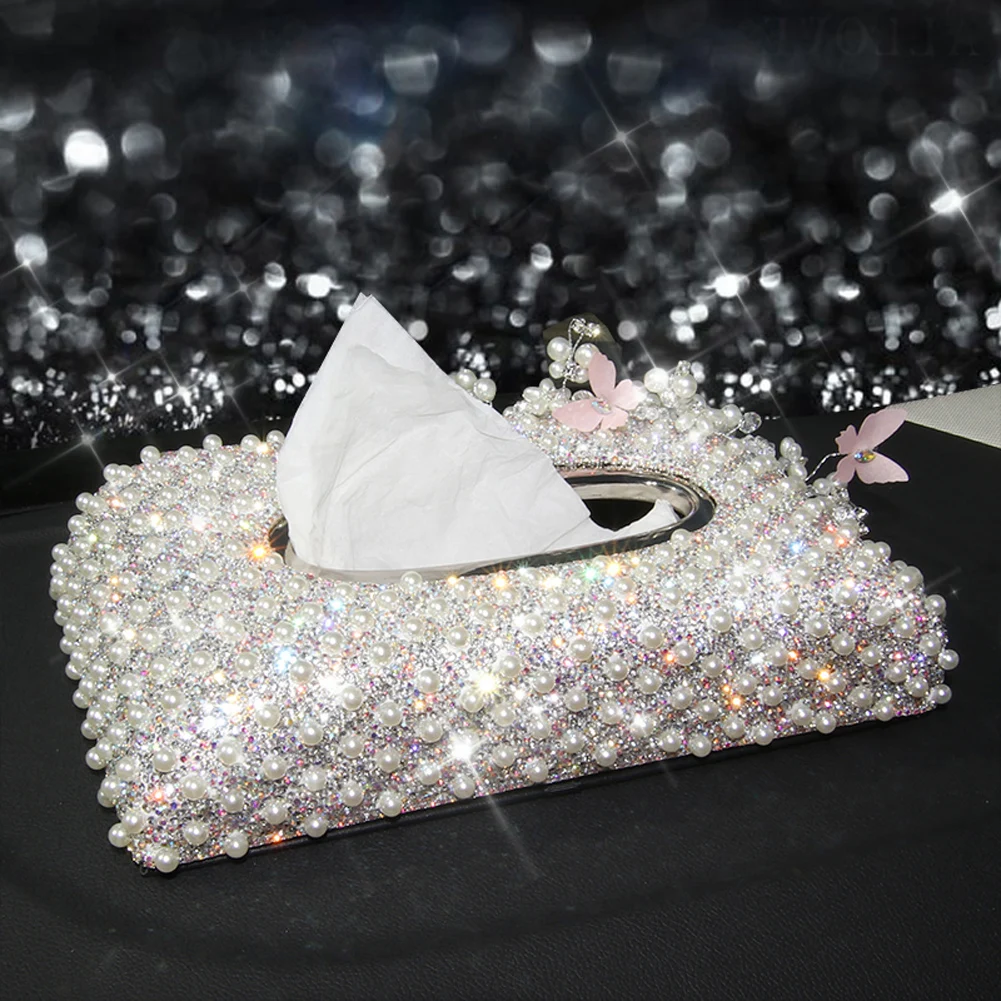 Модный женский чехол с жемчужинами и блестящими бриллиантами в белом красном