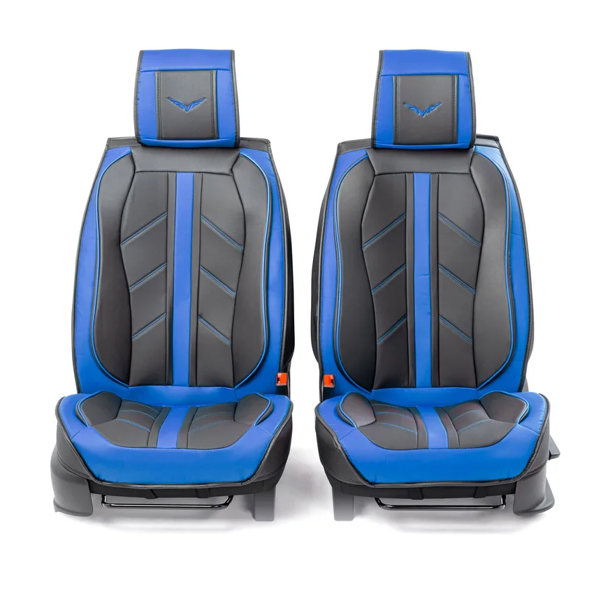 Frame 3D capes for front seats &quotcar performance&quot 2 pcs. eco-leather cus-3012 BK/BL | Автомобили и мотоциклы
