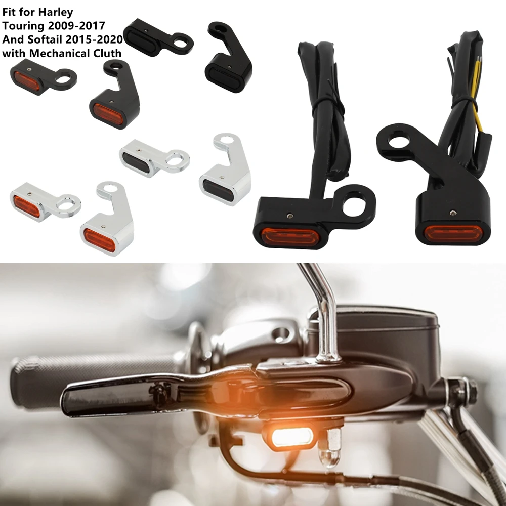 

2X Motorcycle Amber LED Turn Signal Indicator Running Light For Harley Touring Electra Glide Road Glide 09-17 Softail Slim FLS