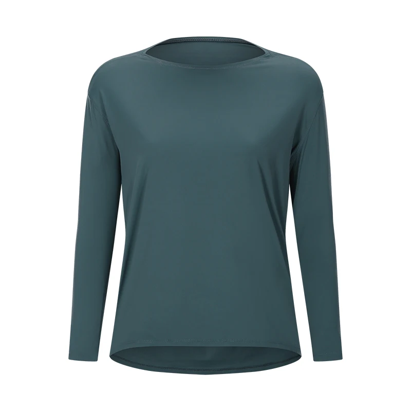 

Naked T-shirt Breathable high Elastic Solid color Versatile Yoga Running Sports Fitness Long Sleeves Shirt Topwear