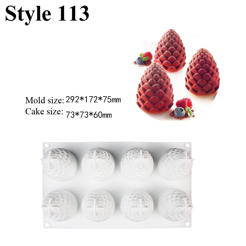

SHENHONG Silicone Cake Mold Fruit Mousse Baking Mould Non-Stick Party Pastry Pan Kitchen Bakeware Dessert Decorating Tool