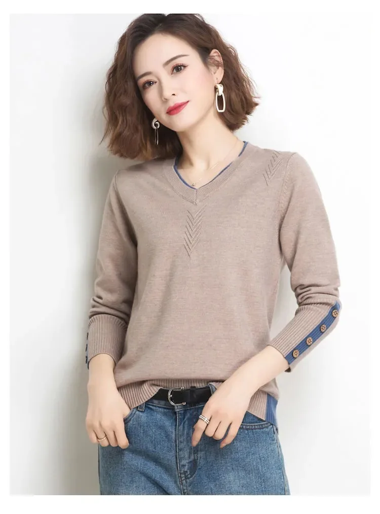 

2021 autumn age-old sweater women's long section loose large solid color headband long-sleeved Black
