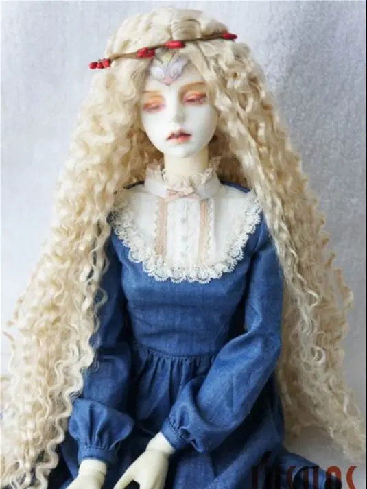 

JD220 1/3 SD Fashion Long Curly Synthetic mohair Doll wigs BJD size 8-9 inch 9-10 inch soft doll wigs Pretty doll accessories