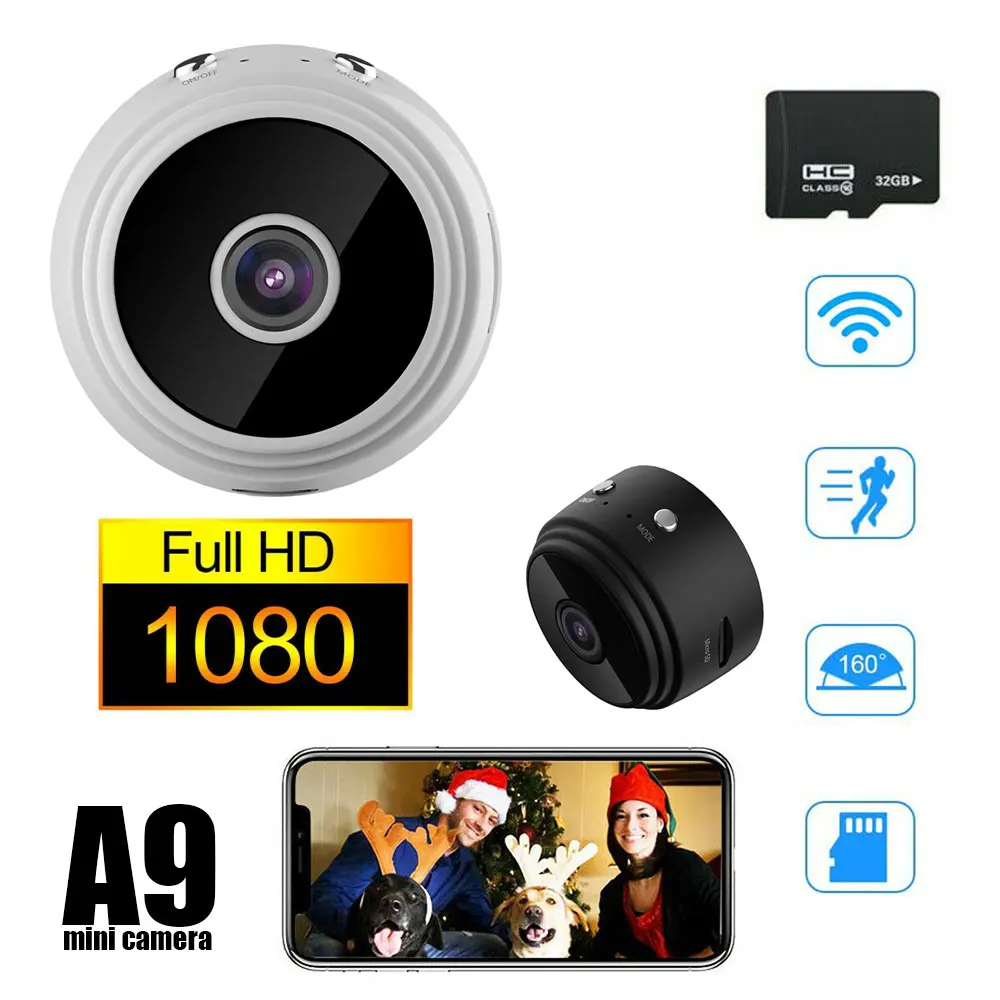 

1080P Full-HD Small Wifi Camera A9 Mini Wifi IP Mini Camera IR Night Vision Micro Camera Motion Detection Camera Support TF Card