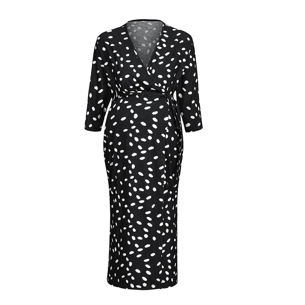 

LONSANT Maternity Dresses Half Sleeve Print V-neck Nursing Dress For Breastfeeding Pregnancy Dress ladies sexy Clothes Drop Ship