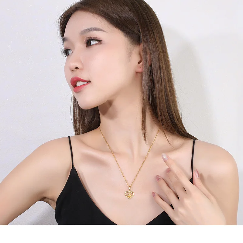 Gold Necklace Pendant Heart For Women Female Fashion Jewelry With Chain New 2020 | Украшения и аксессуары