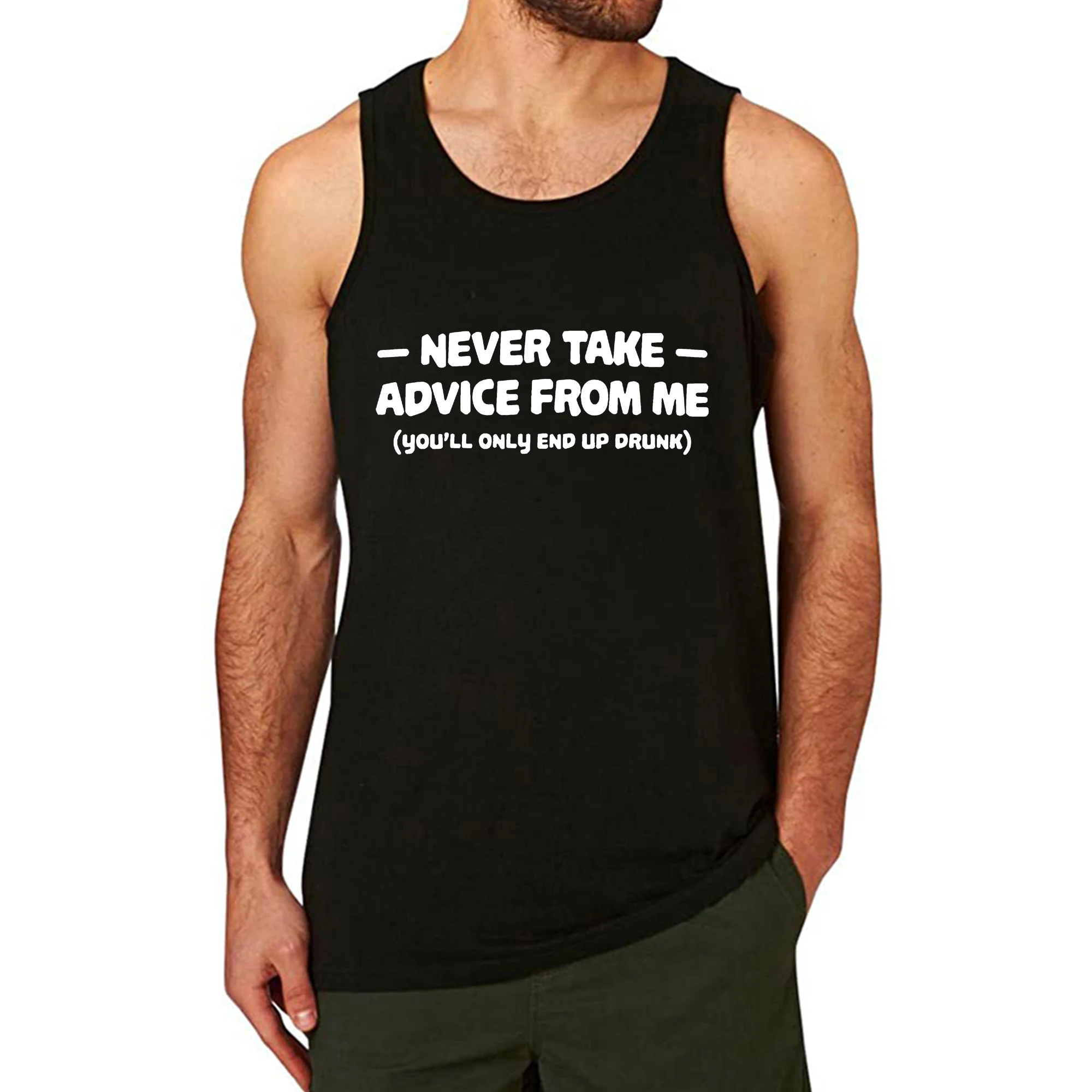 

Lyprerazy Мужской Забавный Топ для тренировок в тренажерном зале с принтом никогда не воспользуйтесь советами от меня