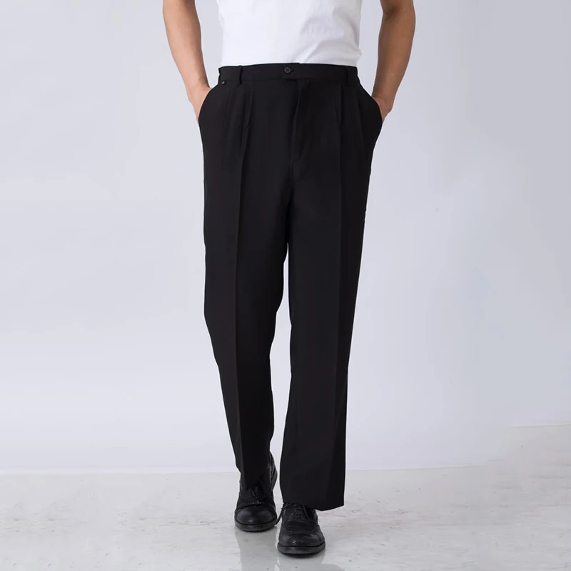 Men Chef Pant Restaurant Uniform Work Wear Costumes Black Breathable Hotel Kitchen Cook Clothing Oversized M-5XL Waiter Trousers |