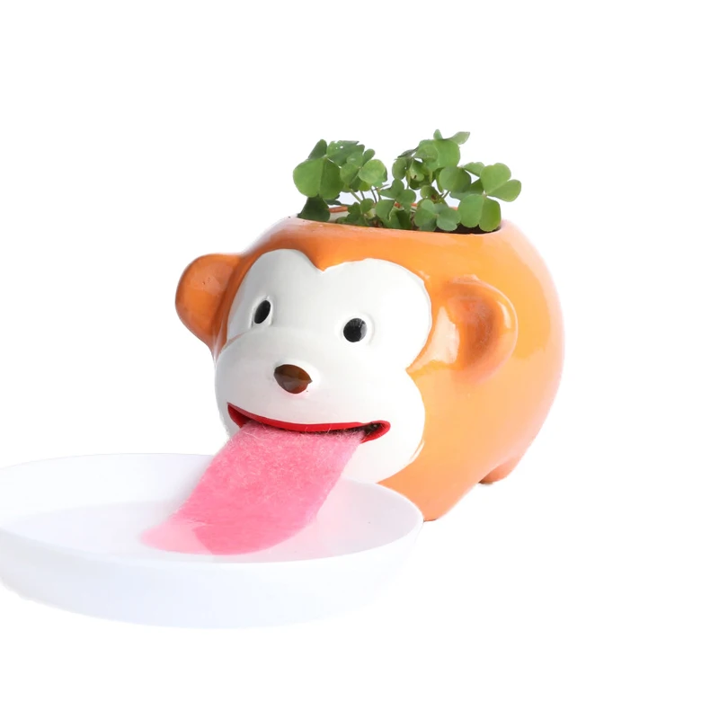 Милый керамический цветочный горшок из Свиньи/лягушки/кота/медведя/панды