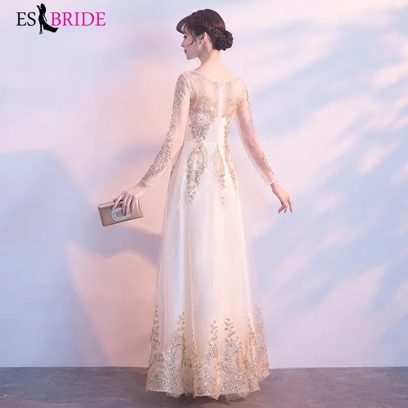 Женское вечернее платье кружевное А силуэта с золотым принтом ES1169|Вечерние