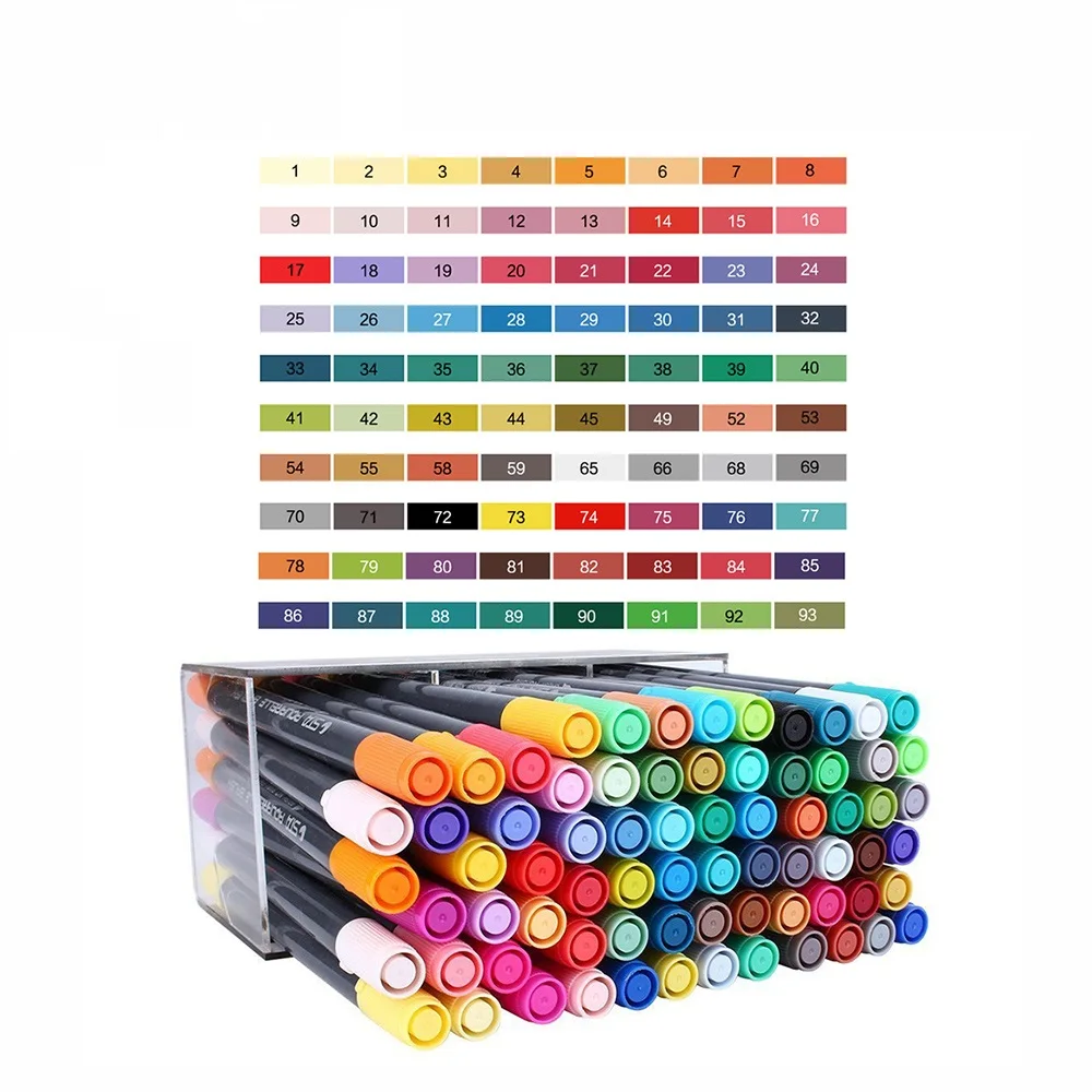 STA 80 цветов растворимый цветной маркер для набросков с двойной головкой набор