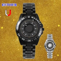 eutour magnetic watch men luxury quartz mens watches ball show steel strap fashion casual waterproof wrist watches clock 2021
