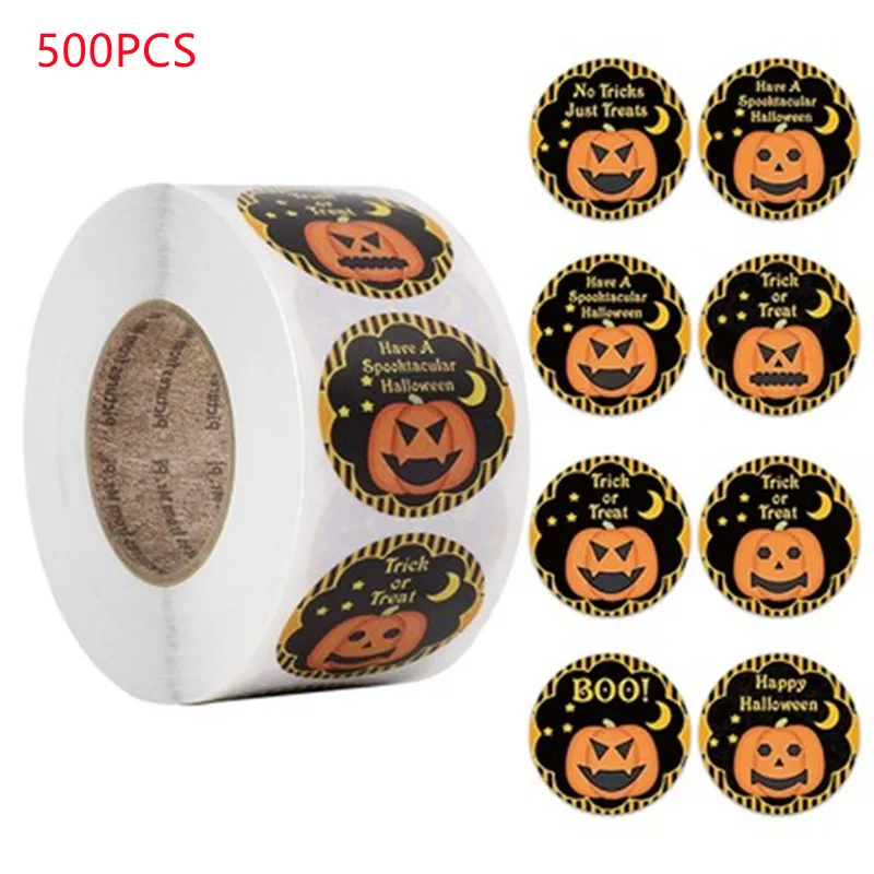 

500 шт., наклейки на тематику Хэллоуина