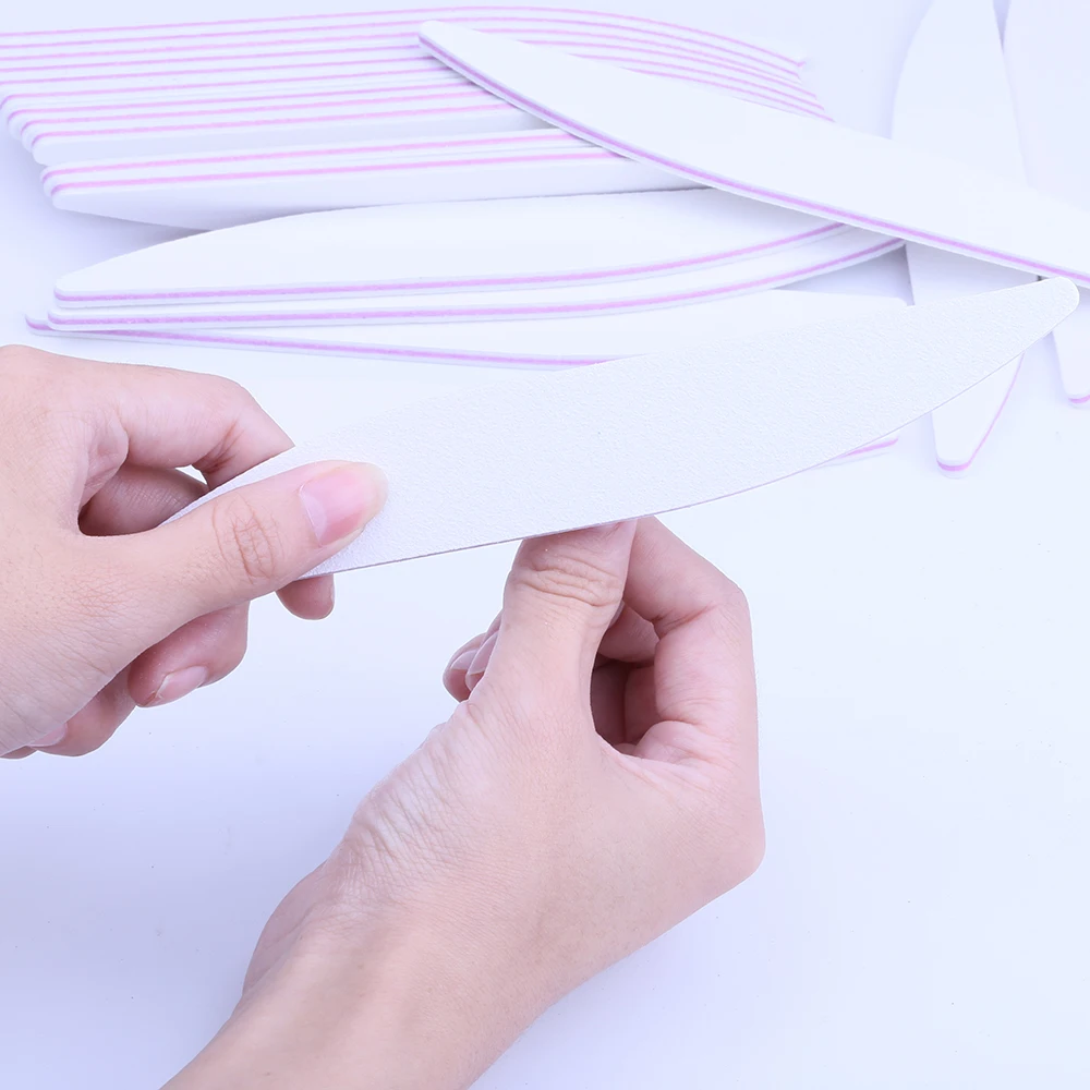 50 шт. Профессиональный пилка для ногтей буфер блок белый Ивовый лист стиль УФ