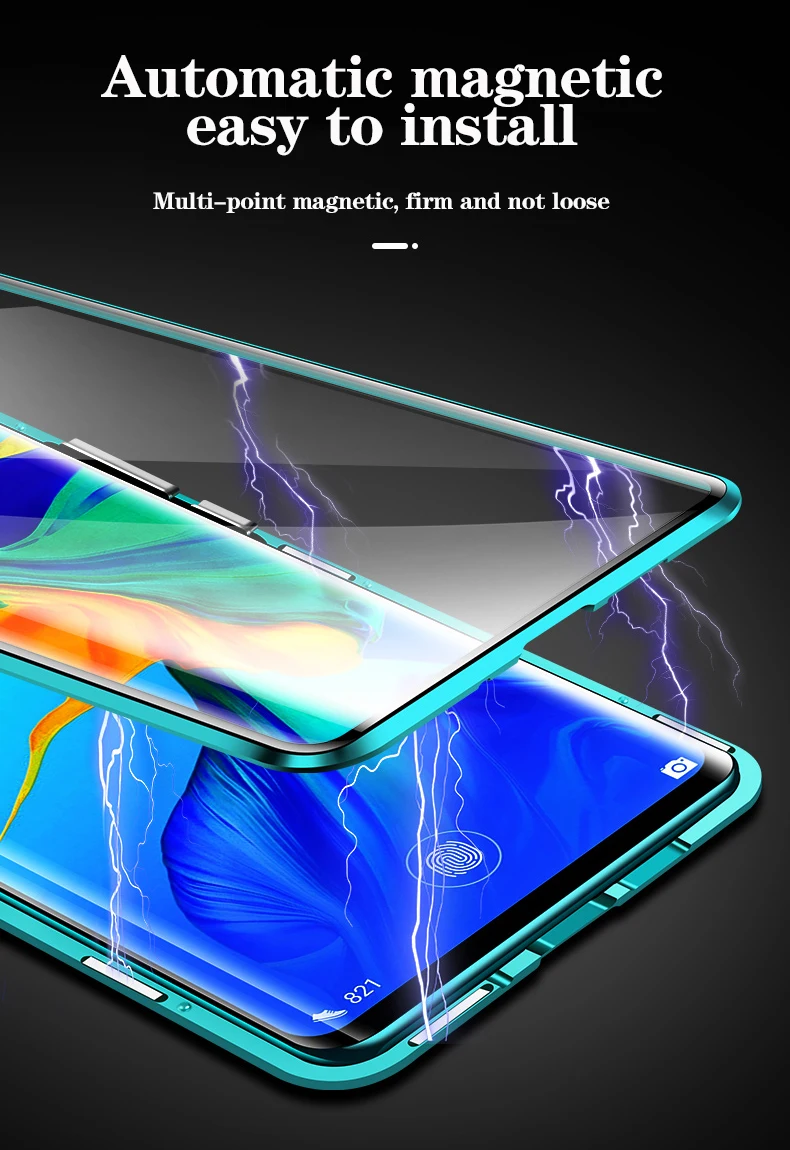 Роскошный защитный Магнитный чехол на весь корпус для huawei P30 P20 lite Pro 360, задняя крышка из закаленного стекла huawei mate 30 20 Pro Чехол