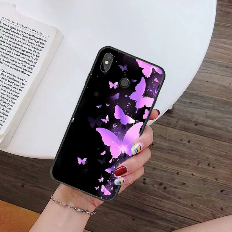 

Butterfly fluorescence Phone Case For Xiaomi Redmi note 7 8 9 t max3 s 10 pro lite