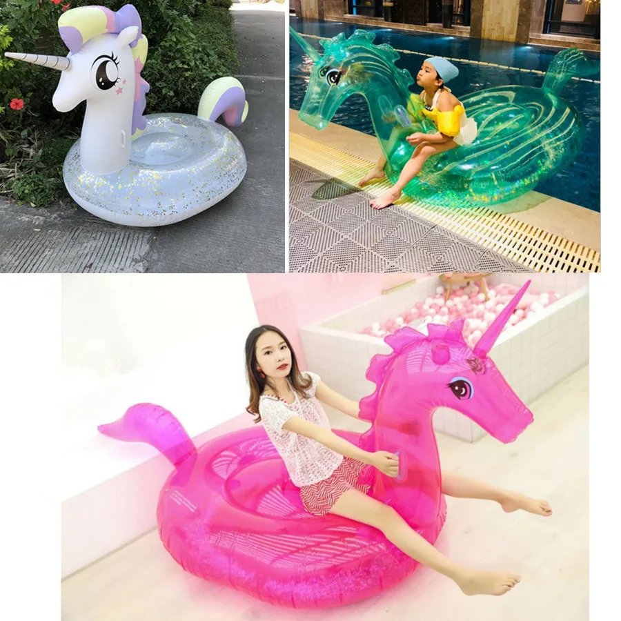 Новый детский мультяшный Плавающий надувной плот Единорог из горного хрусталя