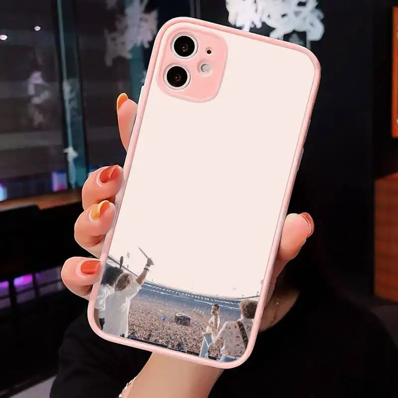 

Queen band Phone Cases Matte transparent For Pink iPhone 12 Mini 11 Pro XR XS Max 7 8 Plus X Back Cover