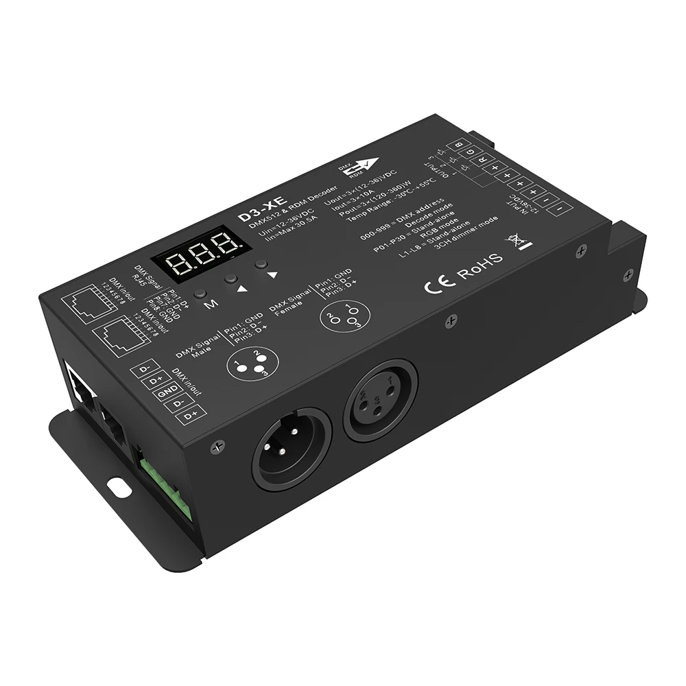 Контроллер светодиодной ленты 3CH DMX512 декодер RGB контроллер для декорированного